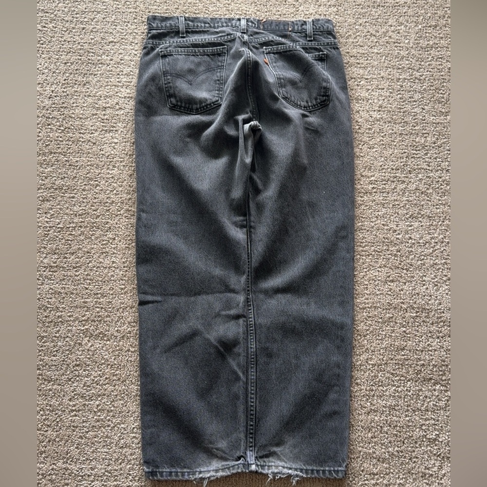 Levi's 505 Faded Black Denim Jeans Orange Tab, 36x30, Vintage